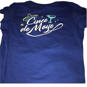 Margaritas blue size large tee Cinco De Mayo royal blue tee
